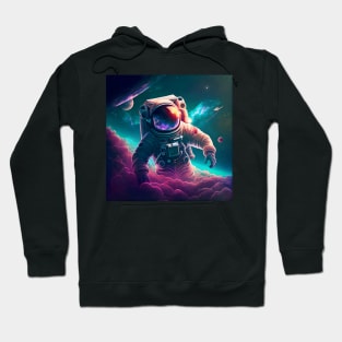 Floating Astronaught in purple spacedust Hoodie